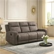Diti Manual Reclining Sofa- 3 Seater- Soft Brown Polished Microfiber