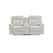 Lenny Manual Recliner Loveseat w Cupholder Console- Beige Microfiber