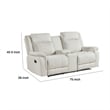 Lenny Manual Recliner Loveseat w Cupholder Console- Beige Microfiber