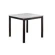 Wesley 5pc Dining Table Set- White Faux-Leather- Faux Marble- Dark Brown