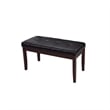 Wesley 5pc Dining Table Set- Black Faux-Leather- Faux Marble- Cherry Brown