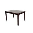 Wesley 5pc Dining Table Set- Black Faux-Leather- Faux Marble- Cherry Brown