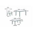 Wesley 5pc Dining Table Set- Black Faux-Leather- Faux Marble- Cherry Brown