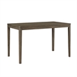 Emy 6pc Counter Height Table Set- 4 White Chairs- Bench- Light Brown