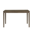 Emy 6pc Counter Height Table Set- 4 White Chairs- Bench- Light Brown