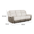 Feo Double Manual Reclining Sofa- Beige and Gray Chenille- Foam Cushions