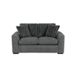 Zian Loveseat- Dark Gray Microfiber and Corduroy- 2 Matching Pillows- 66 Inch