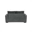Zian Loveseat- Dark Gray Microfiber and Corduroy- 2 Matching Pillows- 66 Inch