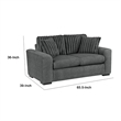 Zian Loveseat- Dark Gray Microfiber and Corduroy- 2 Matching Pillows- 66 Inch