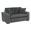 Zian Loveseat- Dark Gray Microfiber and Corduroy- 2 Matching Pillows- 66 Inch