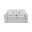 Zian Loveseat- Light Gray Microfiber and Corduroy- 2 Pillows- 66 Inch