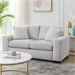 Zian Loveseat- Light Gray Microfiber and Corduroy- 2 Pillows- 66 Inch