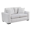 Zian Loveseat- Light Gray Microfiber and Corduroy- 2 Pillows- 66 Inch