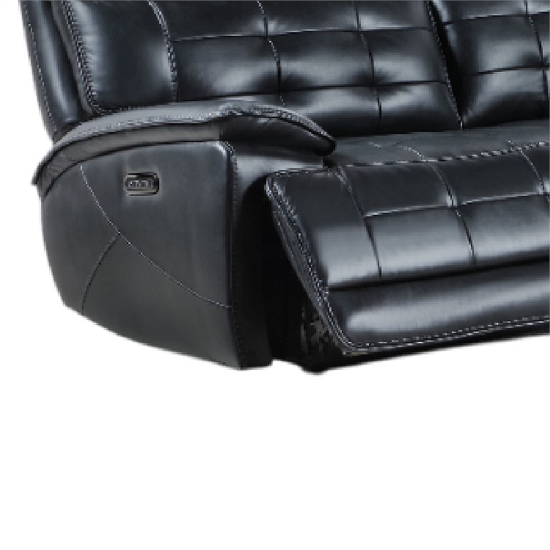 Nick 3pc Corner Power Recliner Sofa- 5 Seater- Charger- Cupholders- Black