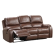 Teli 2pc Manual Reclining Sofa and Loveseat Set- Brown Faux Leather