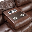 Teli 2pc Manual Reclining Sofa and Loveseat Set- Brown Faux Leather
