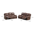 Teli 2pc Manual Reclining Sofa and Loveseat Set- Brown Faux Leather