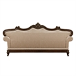 Hesar Sofa- 5 Pillows- Vintage Style Chenille Tufted- Cherry Brown Wood Frame