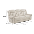 Reo Double Manual Reclining Sofa with Nailhead Trim- Beige Chenille
