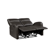 Mey Wall Hugger Manual Recliner Loveseat- Dark Brown Faux Leather 50 Inch