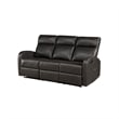 Mey Wall Hugger Manual Recliner Sofa- Dark Brown Faux Leather 71 Inch
