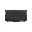 Mey Wall Hugger Manual Recliner Sofa- Dark Brown Faux Leather 71 Inch