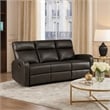 Mey Wall Hugger Manual Recliner Sofa- Dark Brown Faux Leather 71 Inch