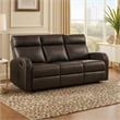 Mey Wall Hugger Manual Recliner Sofa- Dark Brown Faux Leather 71 Inch