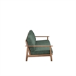 Anya Outdoor Sofa- Natural Brown Wood- Moss Green Cushions- 89 Inch