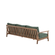 Anya Outdoor Sofa- Natural Brown Wood- Moss Green Cushions- 89 Inch