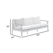 Anya Outdoor Sofa- Natural Brown Wood- Moss Green Cushions- 89 Inch