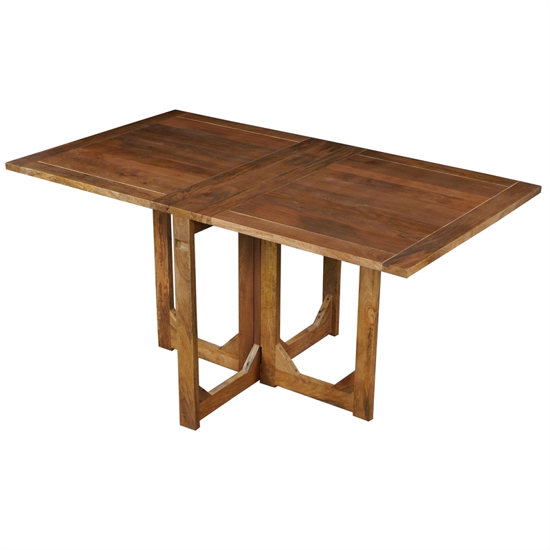 Hosa 7pc Rectangular Dining Table Set- Faux Leather Seats- Brown Mango Wood