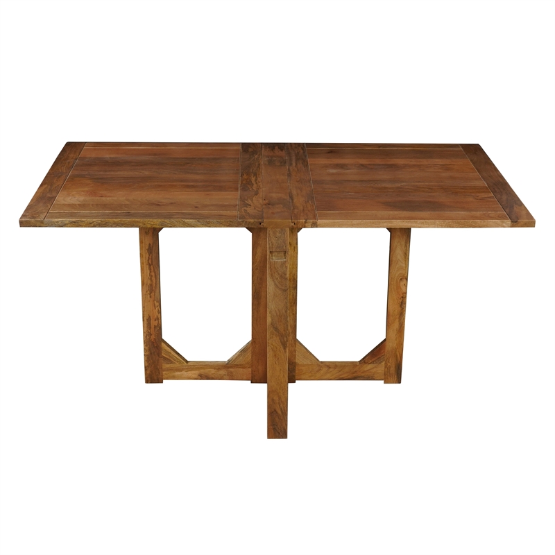 Hosa 7pc Rectangular Dining Table Set- Faux Leather Seats- Brown Mango Wood
