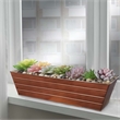 Rectangular Metal Flower Planter Box with Embossed Line Design- Large- Copper