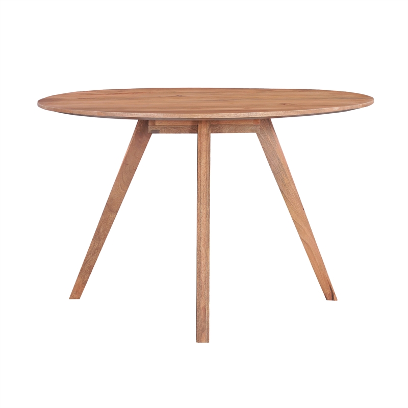 Kios 5pc Round Dining Table Set- Splayed Legs- Curved Back- Brown