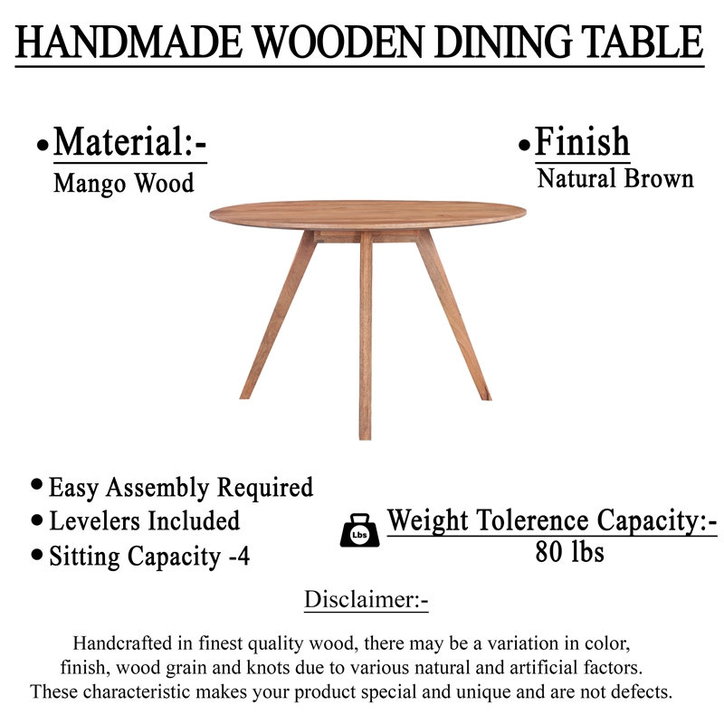 Kios 5pc Round Dining Table Set- Splayed Legs- Curved Back- Brown