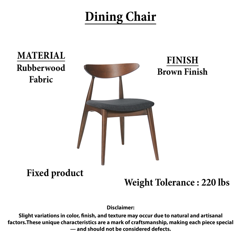 Kios 5pc Round Dining Table Set- Splayed Legs- Curved Back- Brown