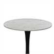 Kema 5pc Dining Table Set- Tulip Pedestal Base- Round White Marble- Black
