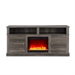 Rera TV Stand Media Cabinet Electric Fireplace Heater- 70 Inch Walnut Gray