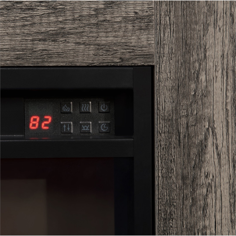 Rera TV Stand Media Cabinet Electric Fireplace Heater- 70 Inch Walnut Gray