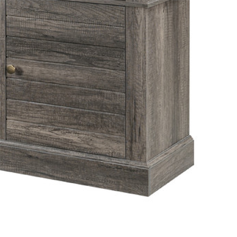 Rera TV Stand Media Cabinet Electric Fireplace Heater- 70 Inch Walnut Gray