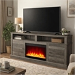 Rera TV Stand Media Cabinet Electric Fireplace Heater- 70 Inch Walnut Gray