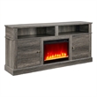 Rera TV Stand Media Cabinet Electric Fireplace Heater- 70 Inch Walnut Gray