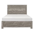 Queen Size Bedroom Set-Gray-Panel Headboard- 2-Piece Set with Bed and Nightstand