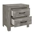 Queen Size Bedroom Set-Gray-Panel Headboard- 2-Piece Set with Bed and Nightstand