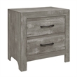 Queen Size Bedroom Set-Gray-Panel Headboard- 3-Piece Set with Bed and Nightstand