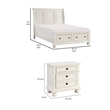 Queen Bedroom Set-White-Storage Bed with Drawers- 2-Piece Set Bed and Nightstand