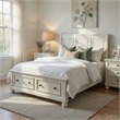 Queen Bedroom Set-White-Storage Bed with Drawer-3-Piece with Bed-Two Nightstands