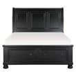 Queen Bedroom Set- Black-Storage Bed with Drawer-2-Piece with Bed and Nightstand
