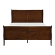 Queen Size Bedroom Set- Brown Finish- 2-Piece Set with Bed and Nightstand